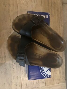 Birkenstock Black Two-Strap Slide Sandals